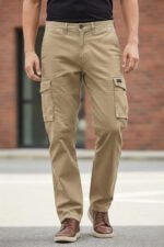 Premium Basic Brown Cargo Pants Durable Cotton