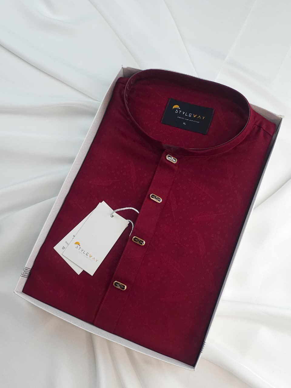 Premium Maroon Color Men's Punjabi Premium Maroon Color Men's Punjabi - Image 1