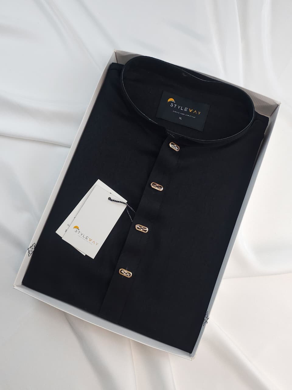 Premium Black Men's Punjabi Premium Black Men's Punjabi - Image 1