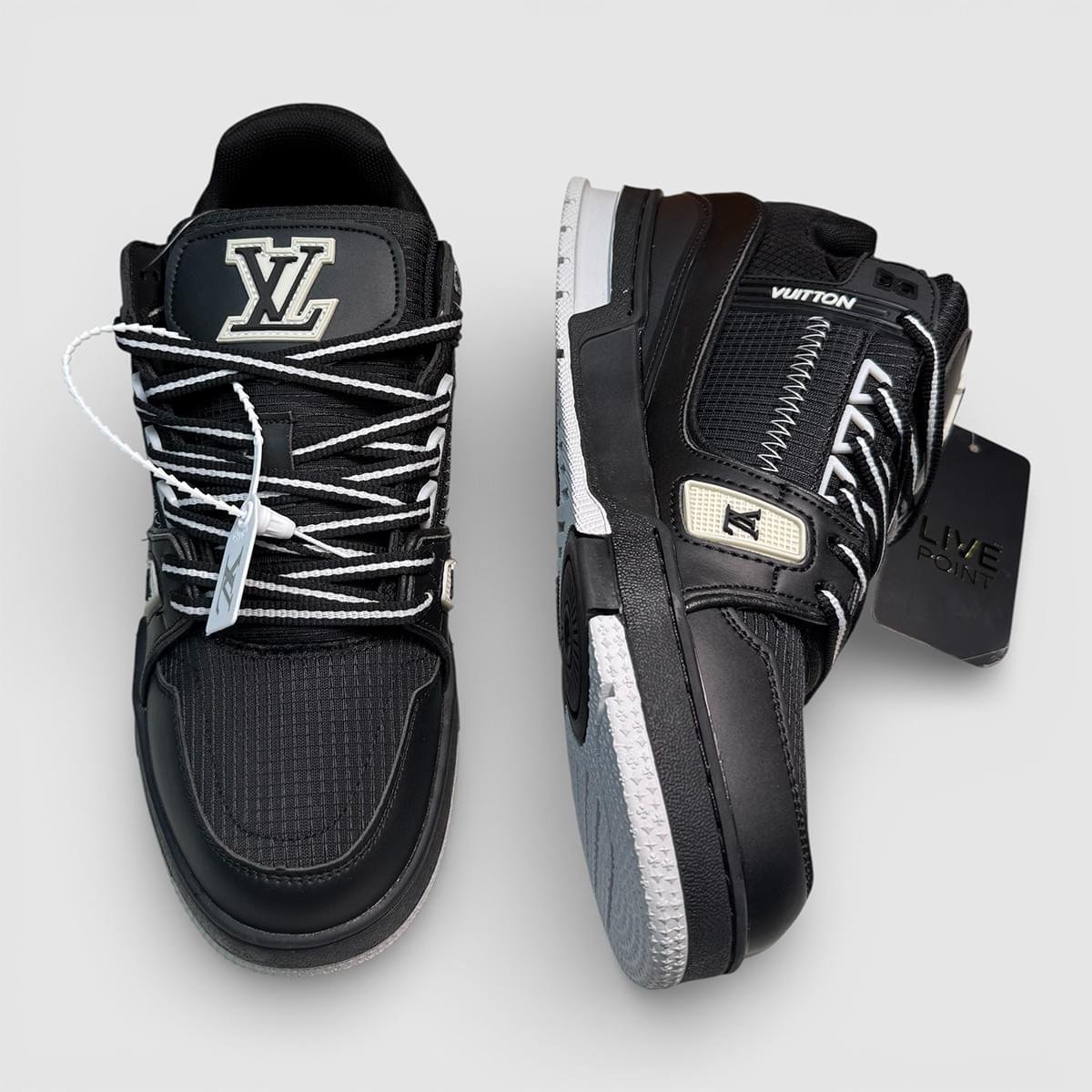 LV Trainer Monogram Black Sneakers - Image 2